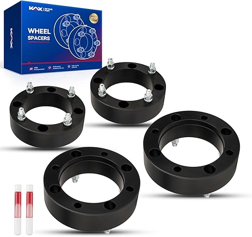 Vista 266 de KAX Espaciadores de rueda de 0.236 x 5.315 in, espaciadores de rueda centrados de 2 pulgadas y 6 lengüetas para F-15-0, Expedition, Mark LT, Negro