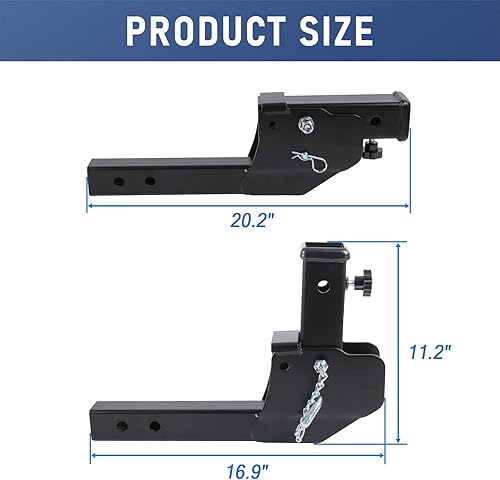 Miniatura 6 de JDMSPEED Enganche de remolque plegable de 2 pulgadas, enganche de remolque de 500 libras, capacidad de montaje de vástago de carga para silla de