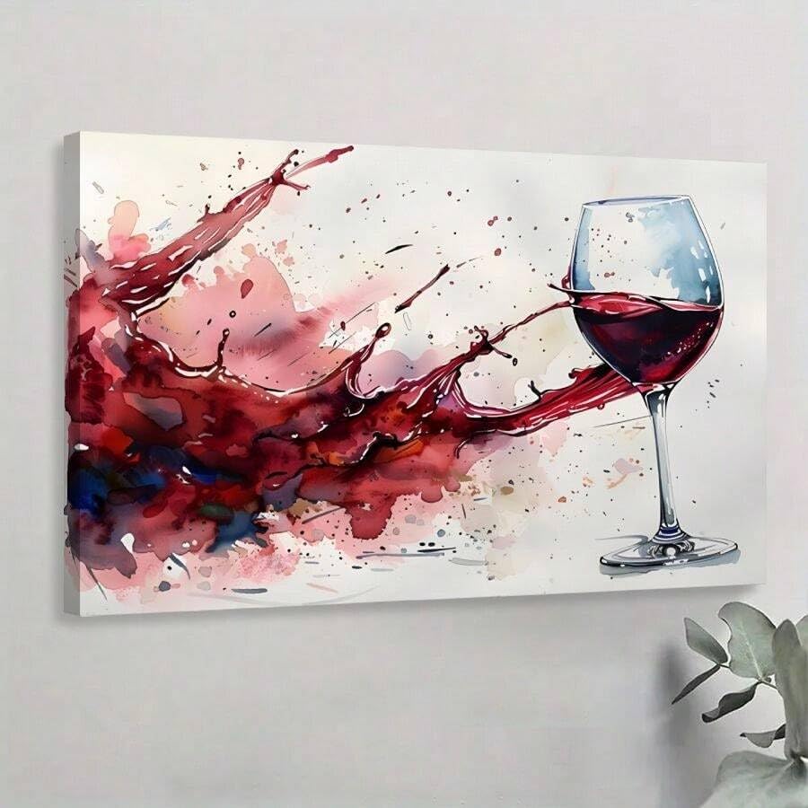Impression sur toile vin rouge style impressionniste 40x60