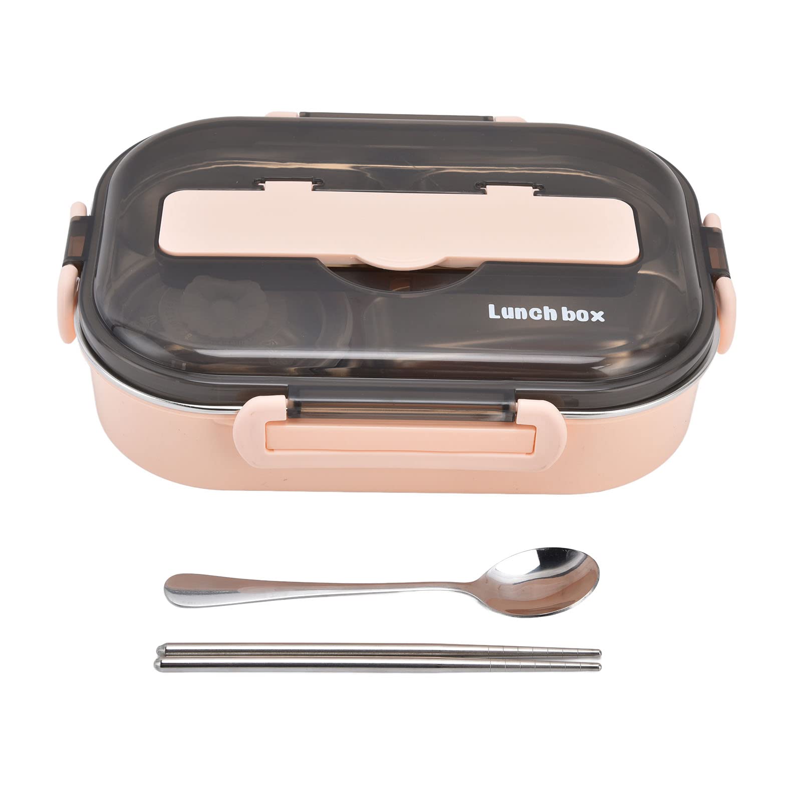 Boîte à déjeuner bento compartimentée enfant contenant repas inox 304 rose 0.3L