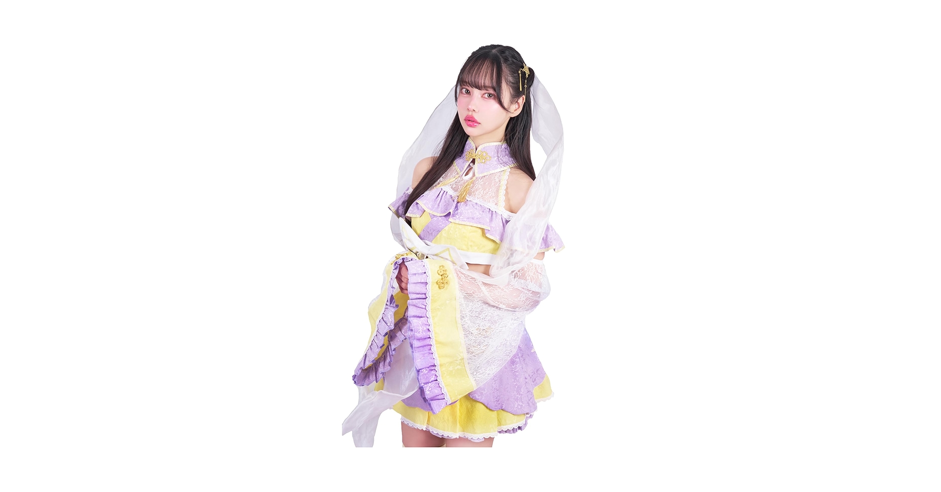 Amazon.co.jp: [Malymoon]織姫 コスプレ 衣装 紫 パープル 黄色
