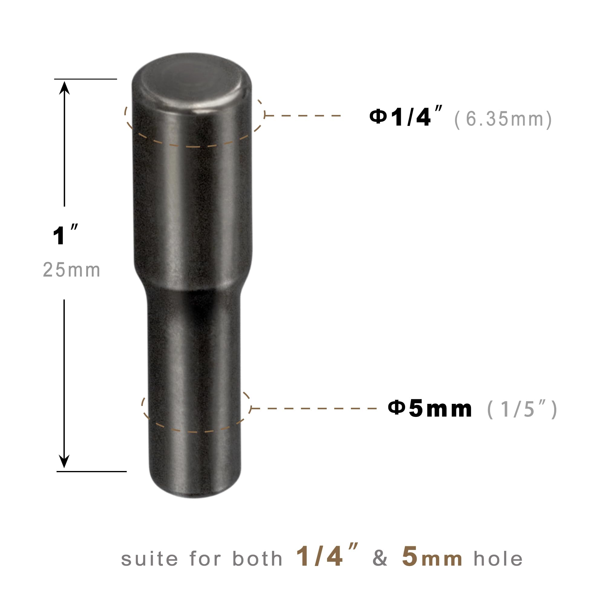whitesnow 12pcs Metal 1/4 Inch 5mm Shelf Pegs Pins, Black Nickel — Amazon image 2