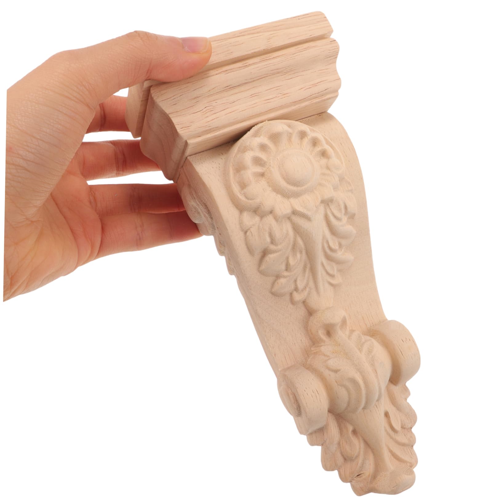 Uonlytech 2piezas Moldura De Esquina De Madera Decorativa Para Interiores Apliques Tallados Estilo Europeo Adorno Elegante Para Sala De Estar y Muebles Fácil De Pintar y Personalizar