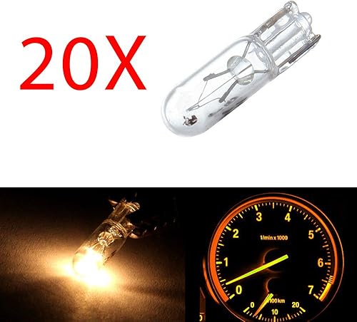 Miniatura 2 de cciyu 20 unids T5 17 86 206 Bombilla halógena blanca Instrumento Cluster Gauge Dash Lamp 12V
