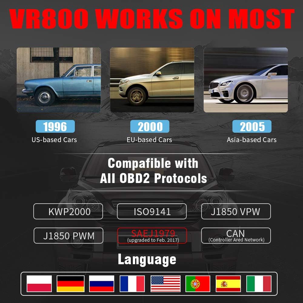 Vgate VR800 displaying vehicle battery status