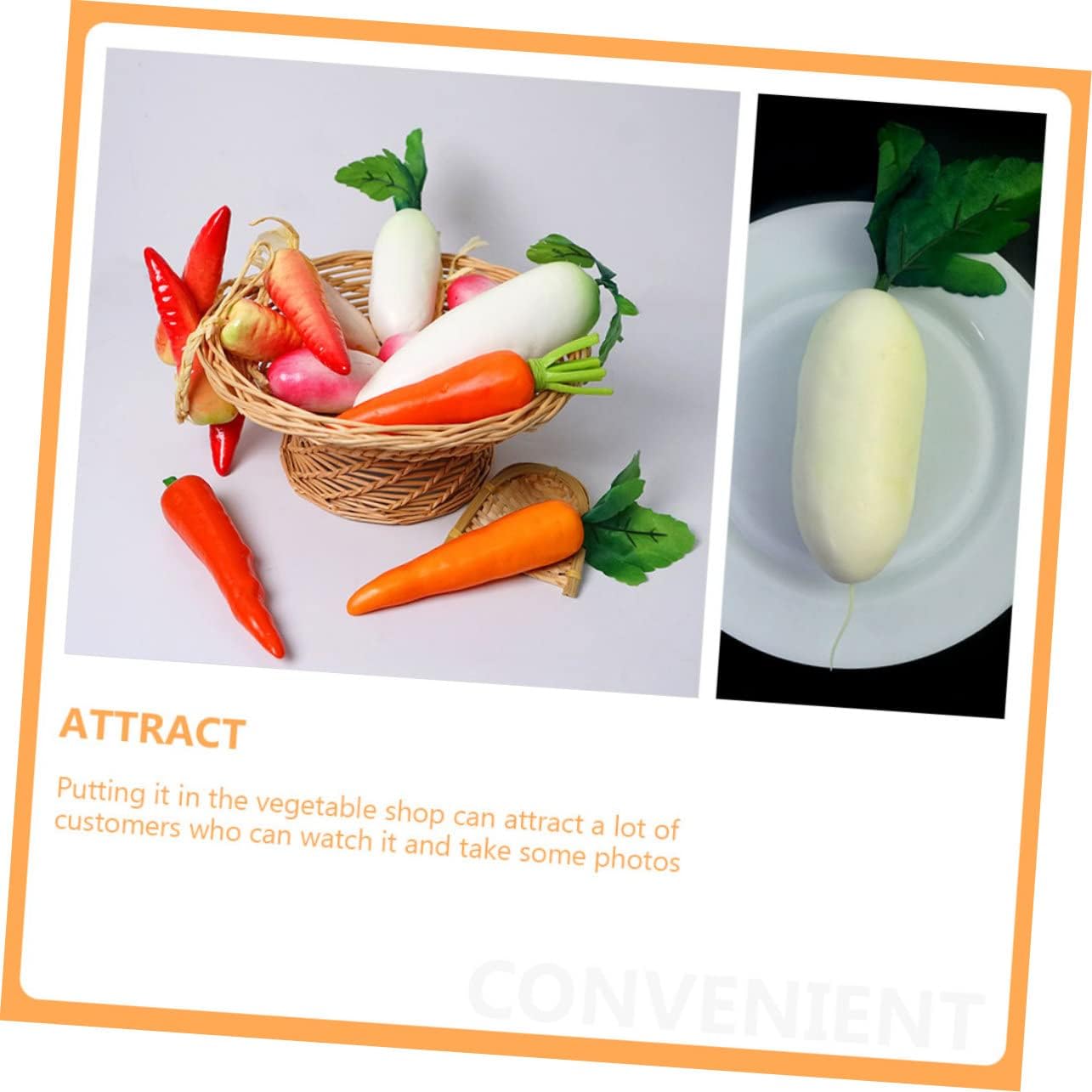 2sets Realistic Artificial Carrots Decorative Vegetable Plant Props for Home and Party 6pcs*2