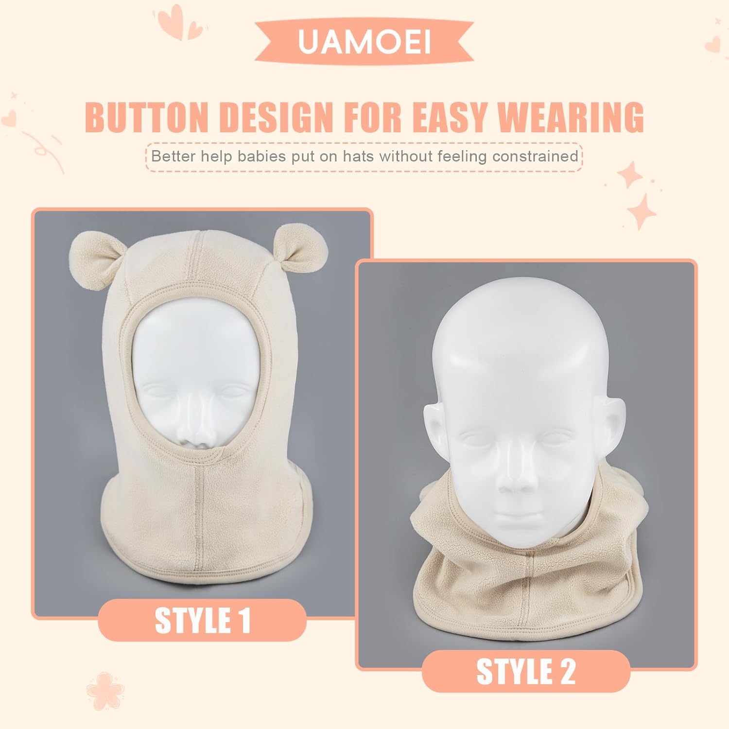 Toddler Winter Hat with Ear Flaps Baby Boy Hats Scarf Girls Balaclava Kids Polar Beanie Bear Neck Warmer - Image 3