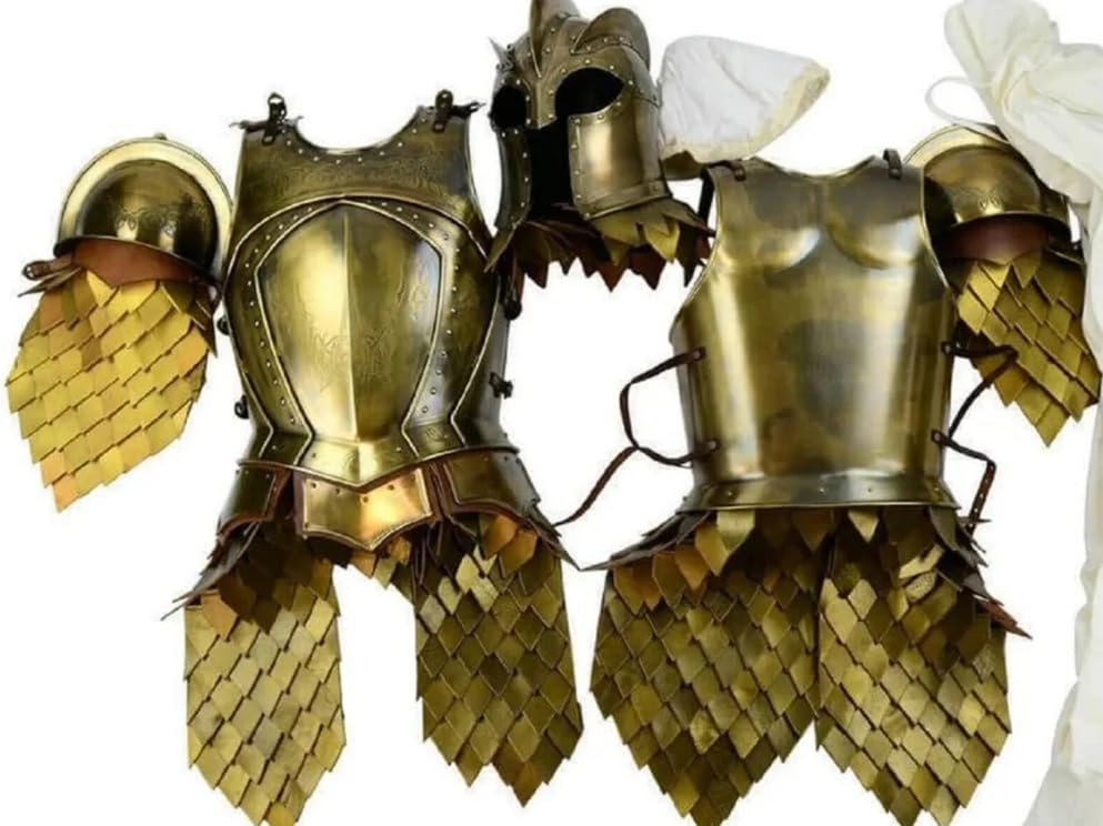 Demi-armure médiévale acier pour décoration salon thématique - 3