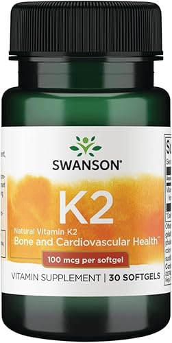 Swanson Vitamina K2 (Menaquinona-7) - Suplemento vitamínico que apoya la salud cardiovascular y ósea - Hecho de Natto japonés para ayudar a regular