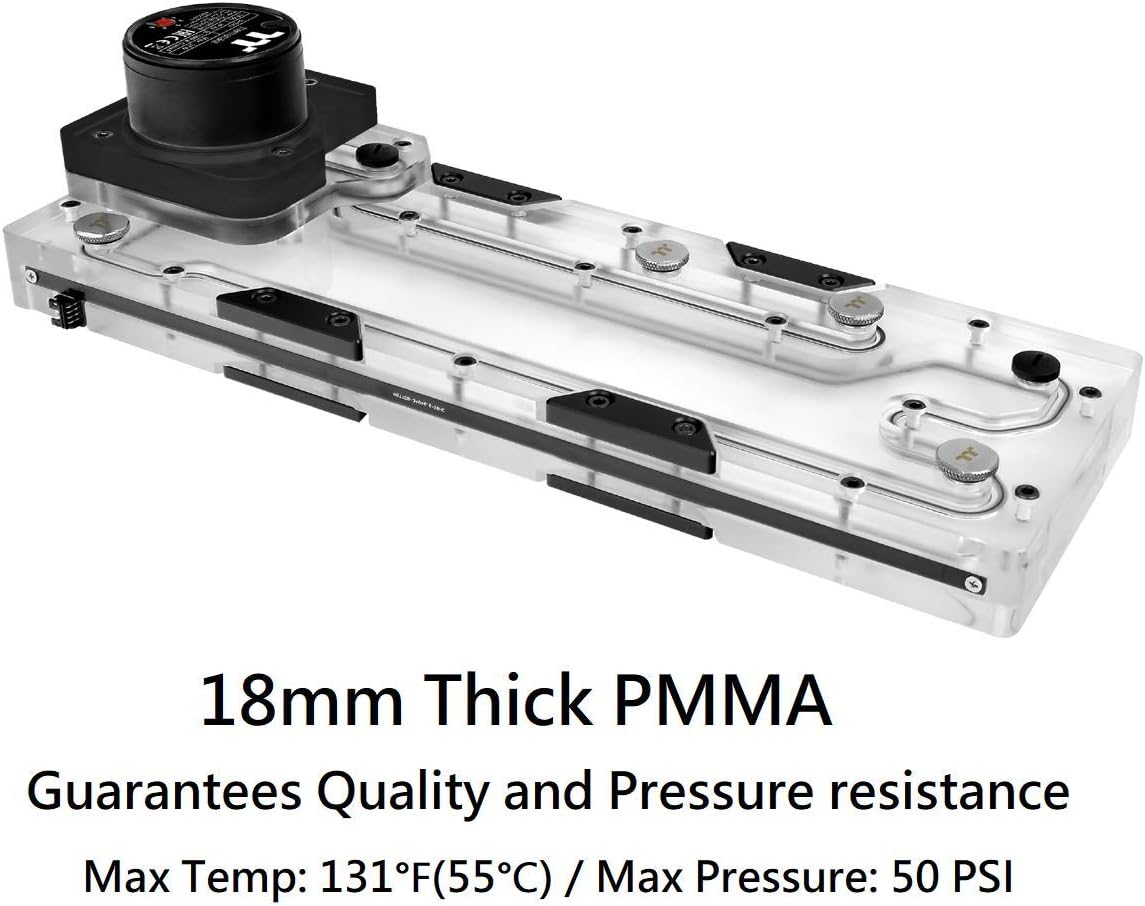 Thermaltake Pacific DP100-D5 Plus 360mm 200ml 16.8 Million Color RGB Alexa/Razer Chroma/5V Motherboard Syncable 6-Port G 1/4" Thread 5-Speed Adjustable D5 Pump Distro Plate Combo CL-W263-PL00SW-A