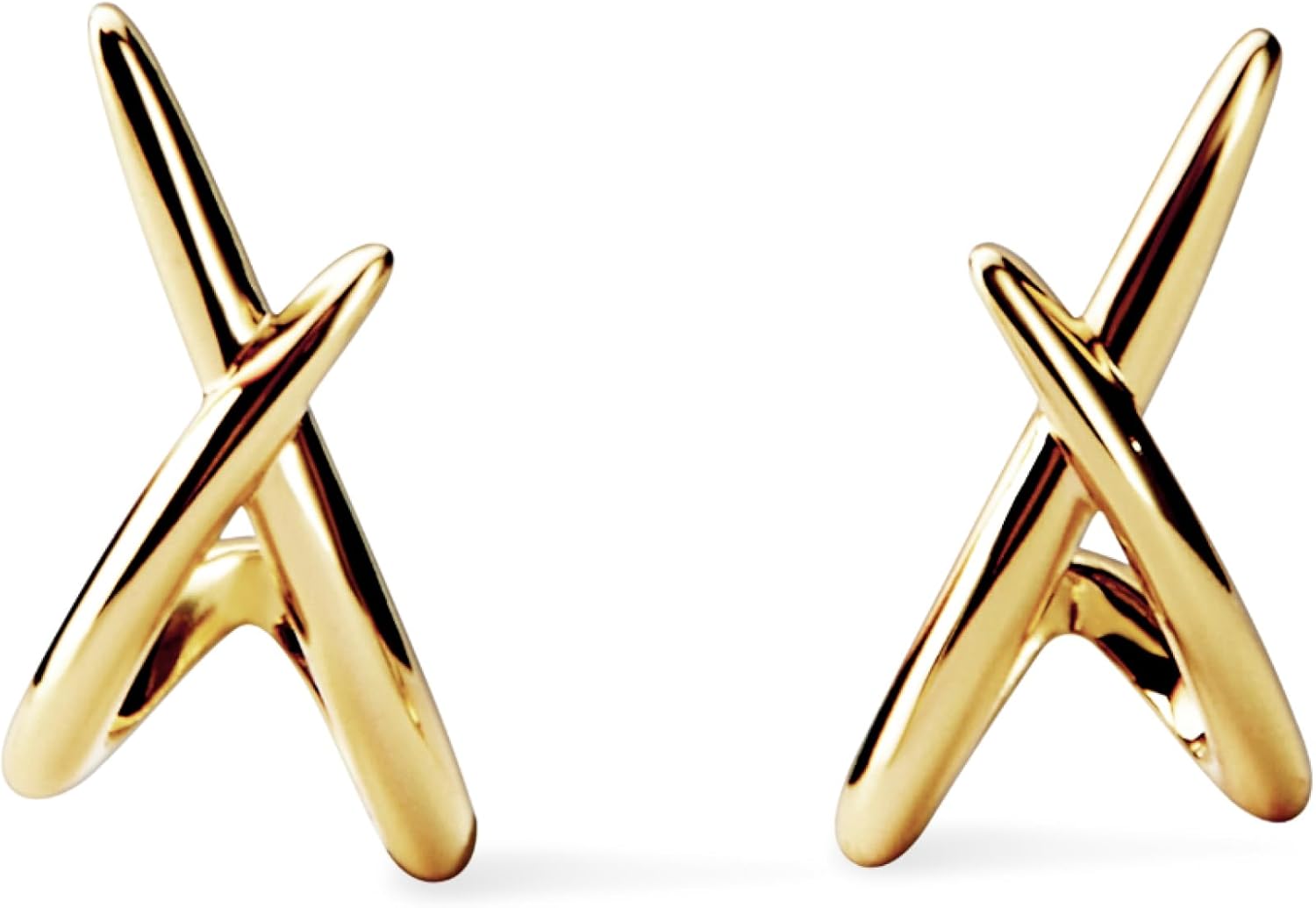 Ana Luisa Trendy Stud Earrings for Women - 14K Gold Plated and Silver Rhodium Plated Earring Studs - Simple, Minimalist, Dainty X Studs Earring - Hypoallergenic, Tarnish-Free, Jewelry Gifts for Her