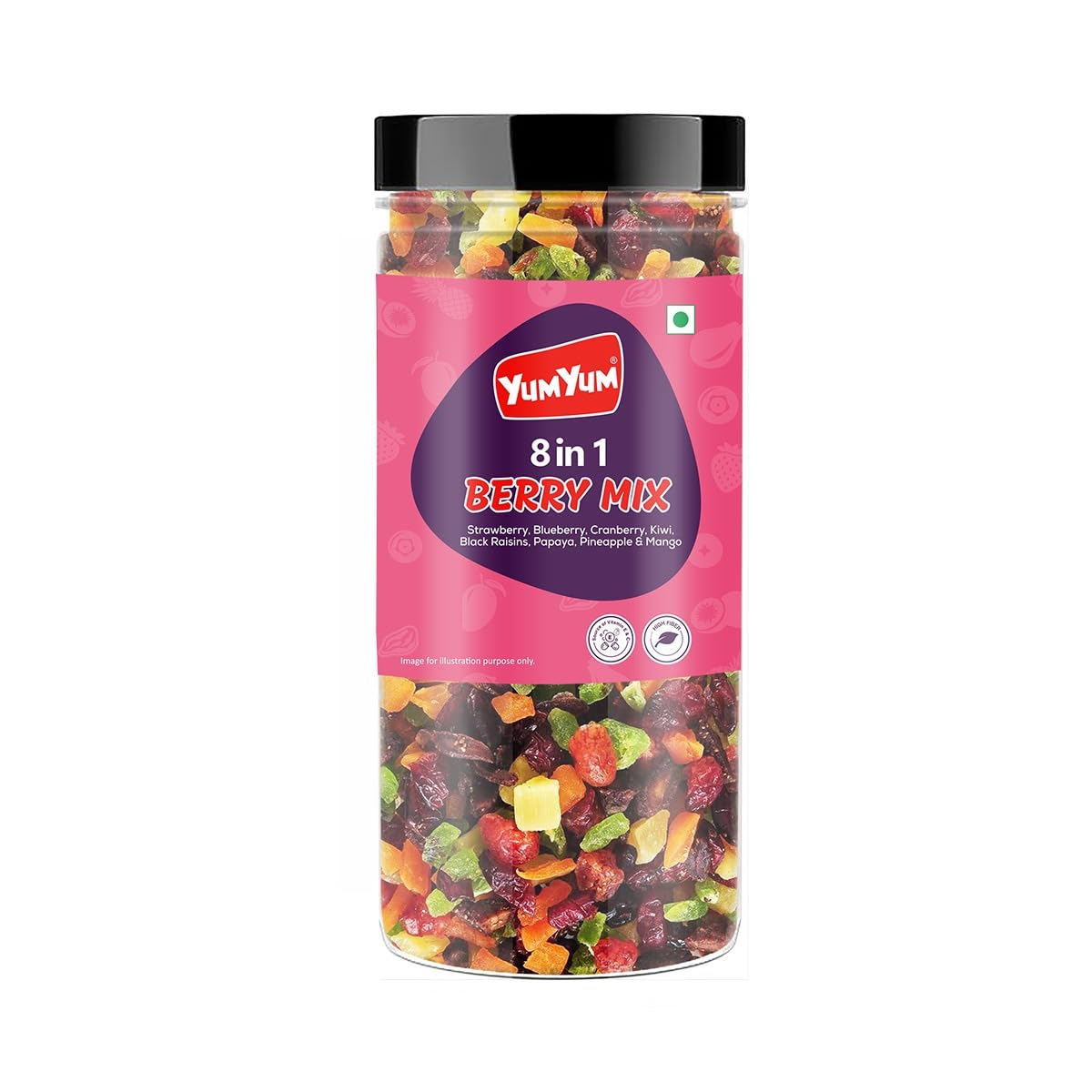 Yum Yum 8 in 1 Berry and Fruits Mix 250g Jar Dried Berries Healthy