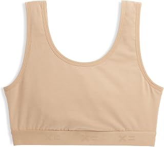 Essentials Soft Bra for Women, Cotton Blend, Full Coverage Wireless Bras, Low Impact with Scoop Neck and No Padding