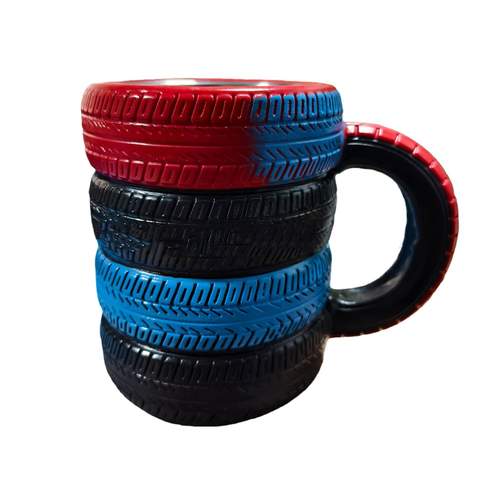 LUCKGONI Tire Themed Insulated Travel Mug With Comfortable Grip Coffee Drinking Cup For Men Drinkware for Hot Beverages