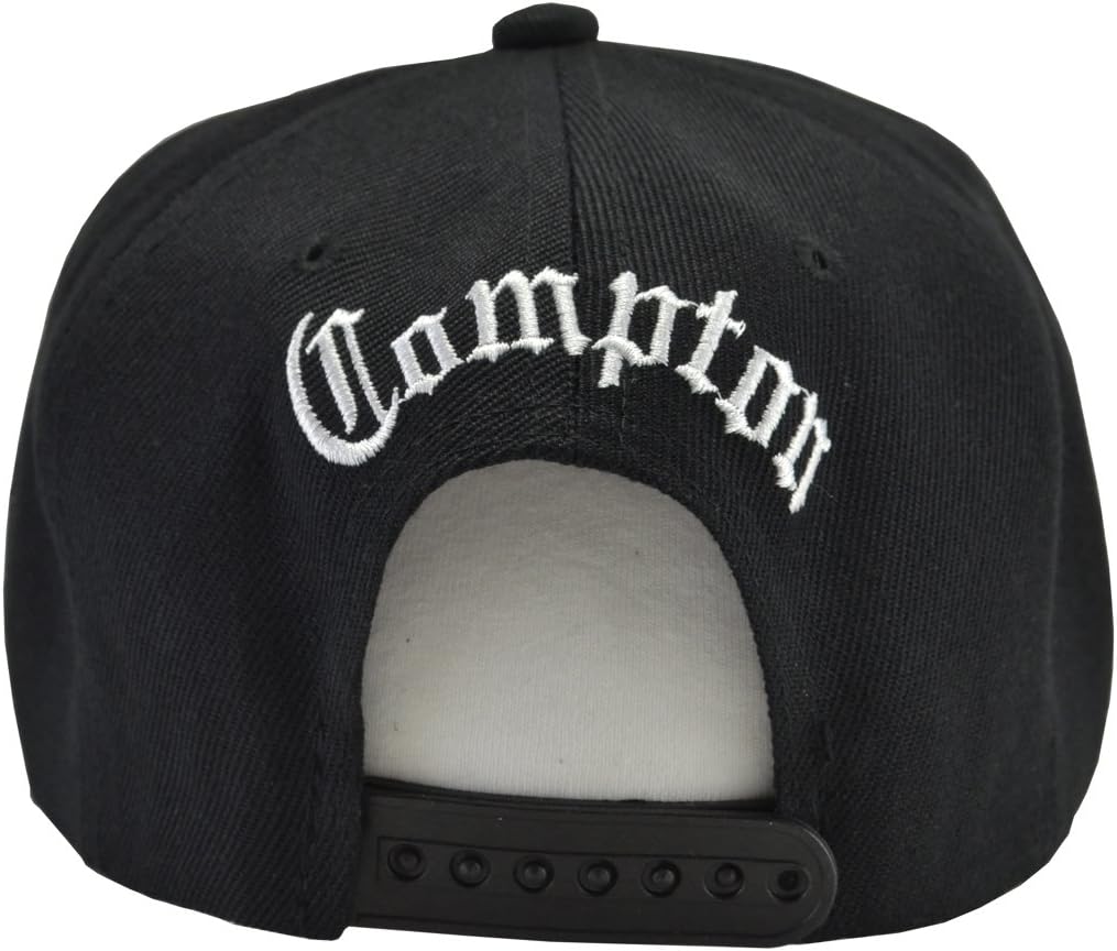Incrediblegifts Compton Snap Back Black Hat White Embordered,One Size - Image 2