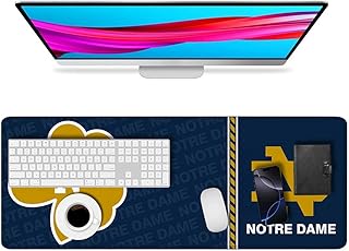 Large Extended Gaming Mouse Pad with Stitched Edges, College Football Non-Slip Waterproof Rubber Base Mouse Pad for Notre Dame Office, Computer, Keyboard, Laptop and Home Desk Pad 31.5 x 11.7 Inch