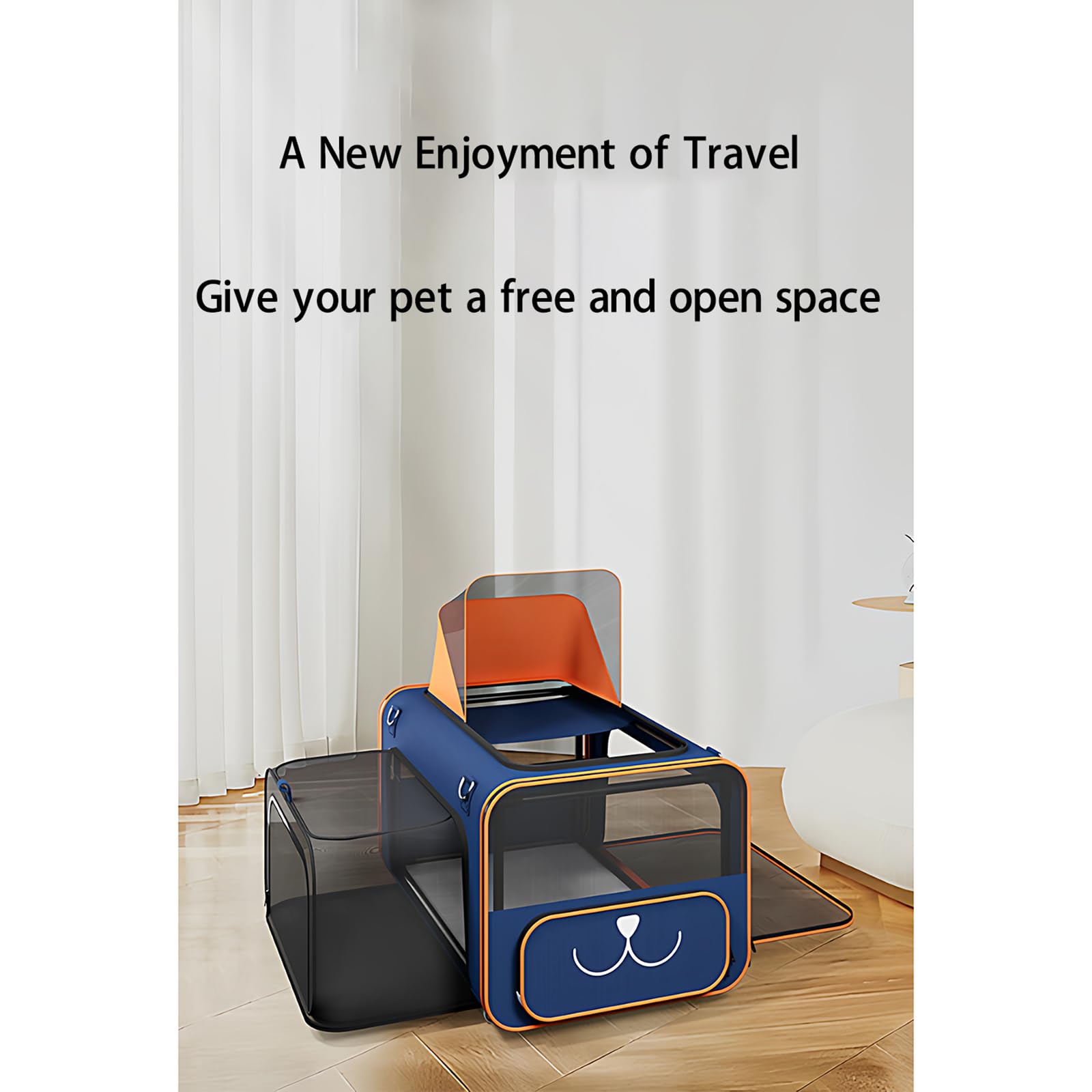 TransportíN Grande para Perros/Mascotas, TransportíN con Ruedas De Alta Capacidad para Gatos, DiseñO Expandible, con Ruedas Y Alfombrilla, Apto para Dos Gatos.-Gray