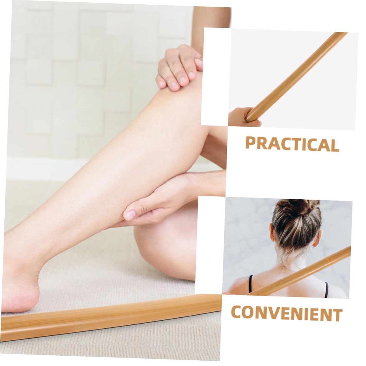 CALLARON 5 Stück Bambus Knet Handmassagegerät Für Den Rücken Rollen Manuelles Werkzeug Für Die Therapie Hakenpassung Tragbares Massagegerät Muskel Nacken Und Rücken