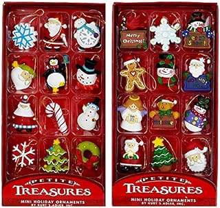 Kurt Adler Petite Treasures 12-Piece Miniature Ornaments Set, 2 Pack
