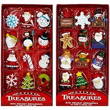 Kurt Adler Petite Treasures 12-Piece Miniature Ornaments Set, 2 Pack