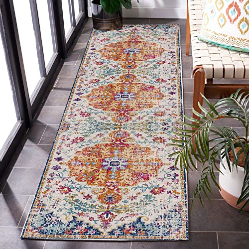 Urtlmaji Bohemian Medallion Hallway Runner Rug - 2X8 Washable Rug Non-Slip Vintage Floral Persian Oriental Distressed Throw Rugs Low Pile Carpet For Laundry Living Room Kitchen Bedroom Decor #TOP5