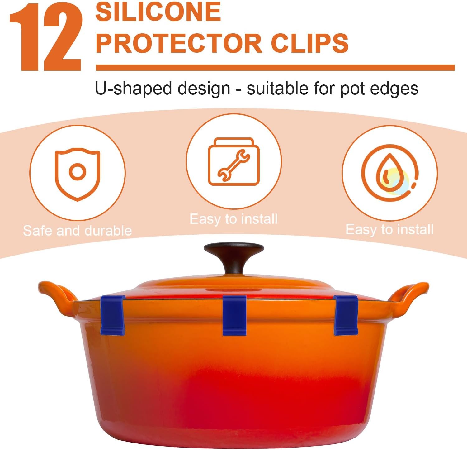 12pcs Dutch Oven Lid Protector Clips, Dutch Oven Accessories