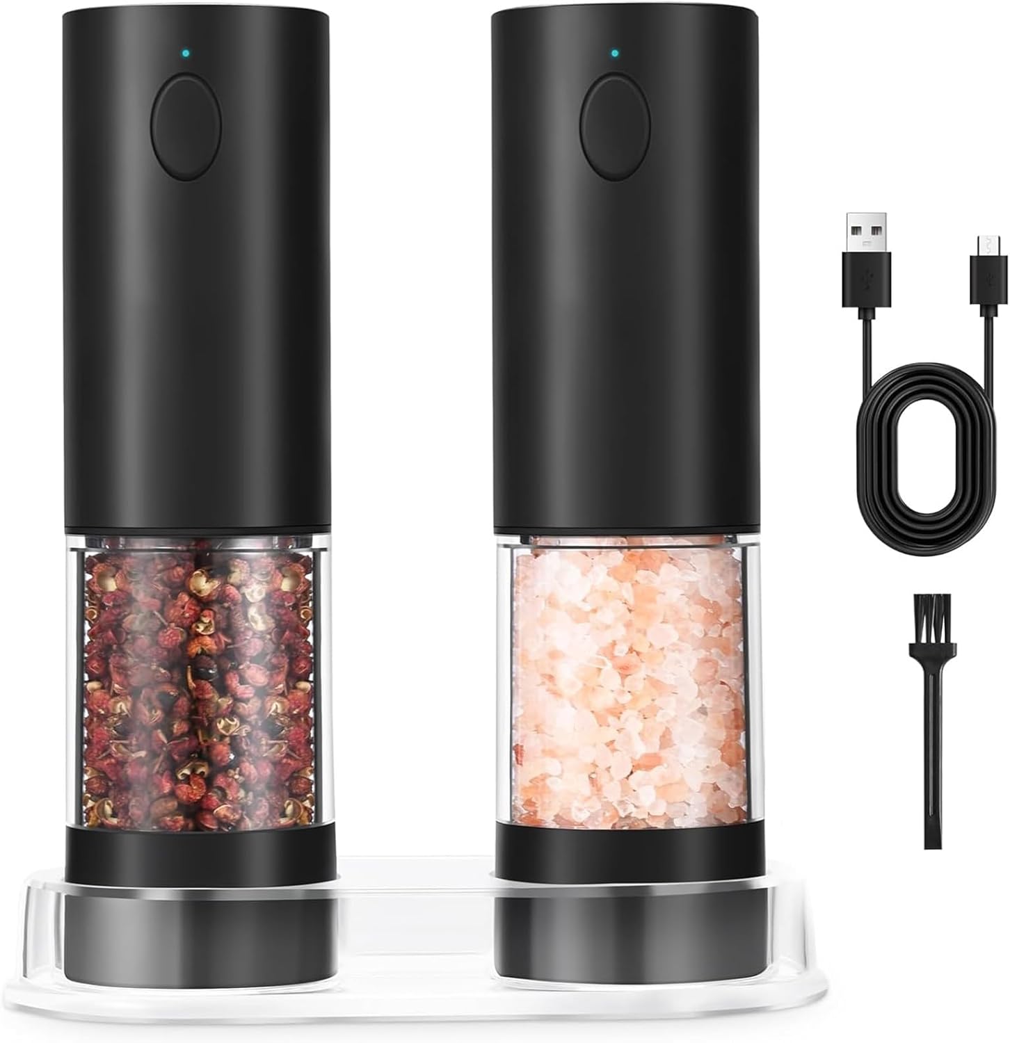 Modern Electric Salts Peppers Grinder Rechargeable Mill Adjustable Coarseness Electric Grinder for Salts Rechargeable Spices Mill