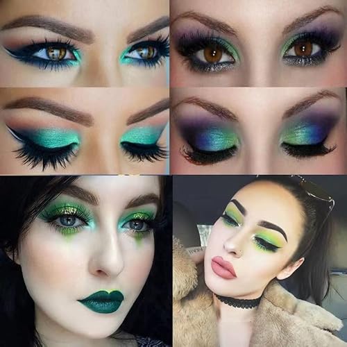 Yeweian St Patricks Day Green Eyeshadow Palette, 16 Colors Green Glitter Matte Eyeshadow Makeup Palette,Forest Green Yellow Colorful Eye Shadow Plattet Highly Pigmented Waterproof Dark Eyeshadow Pallete #TOP4