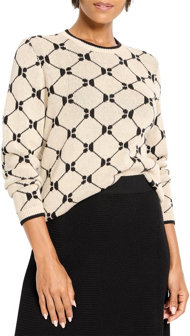 NIC+Zoe Women's Geo Argyle Doubleknit Sweater
