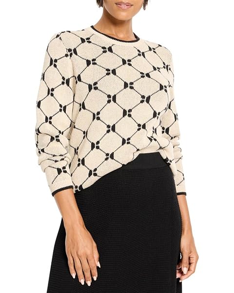 NIC Zoe Womens Geo Argyle Doubleknit Sweater