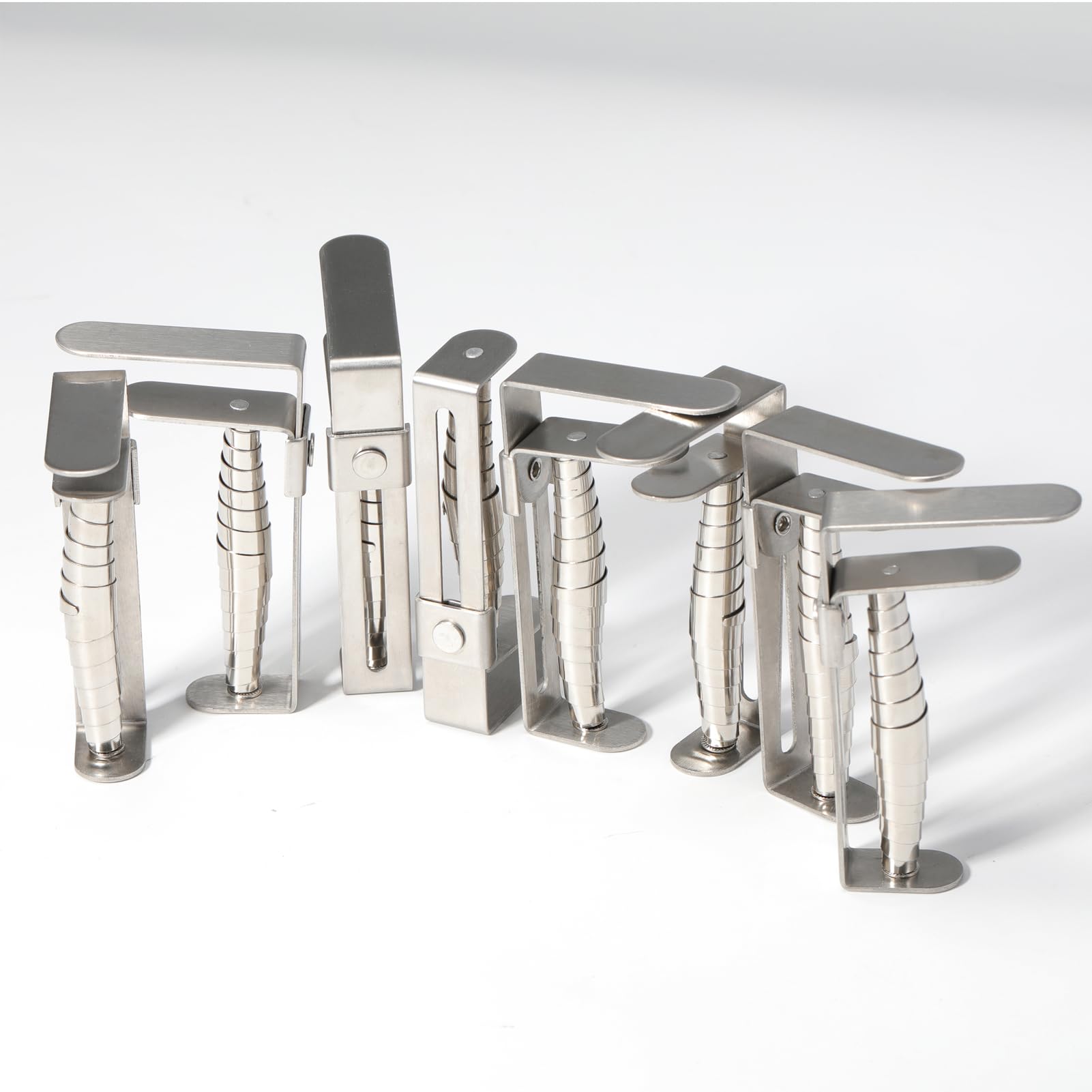 6 Pezzi tovaglie Clip in Acciaio Inox 9x5,5 cm con Molla Clip per tovaglie Regolabili, Morsetto per tovaglie Morsetto per coperture da Tavolo per Fissare la tovaglia-Argento
