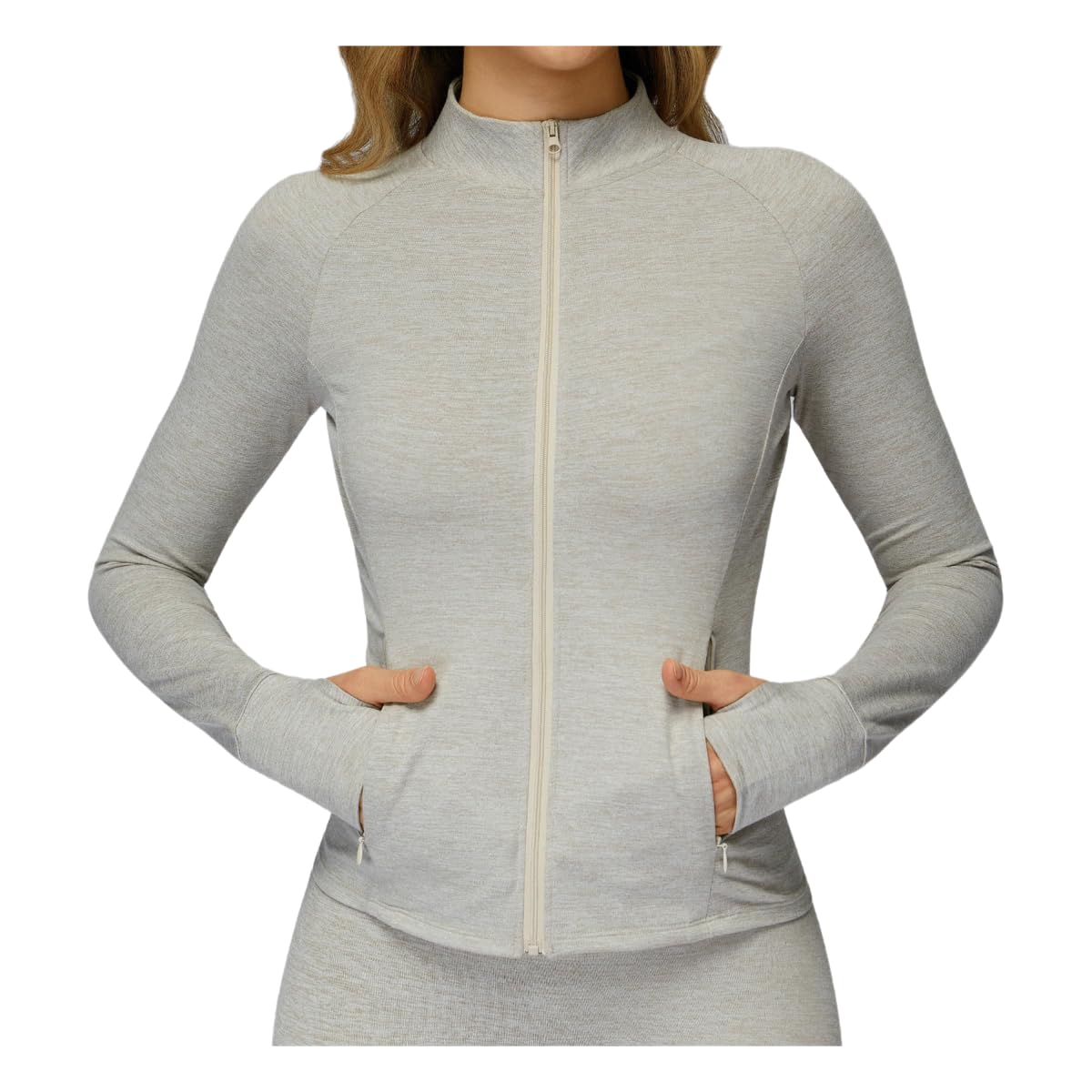 Chaqueta de correr para mujer con secado rápido y tacto cepillado