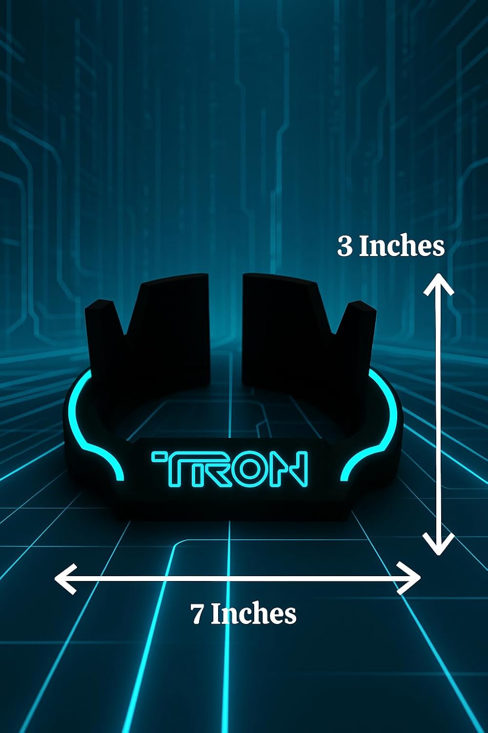 Futuristic Identity Disk Display with Stand Inspired by Tron Disc