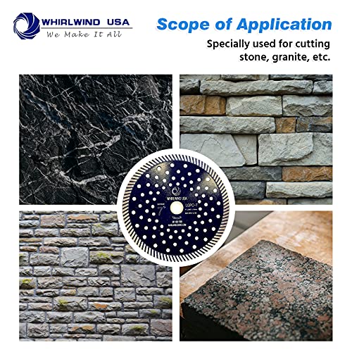 Whirlwind Usa Lgpc 7 Inch Stone Cutting Premium Turbo Continuous Rim Diamond Blades For Granite (Factory Direct Sale) (7 Inch) #TOP2