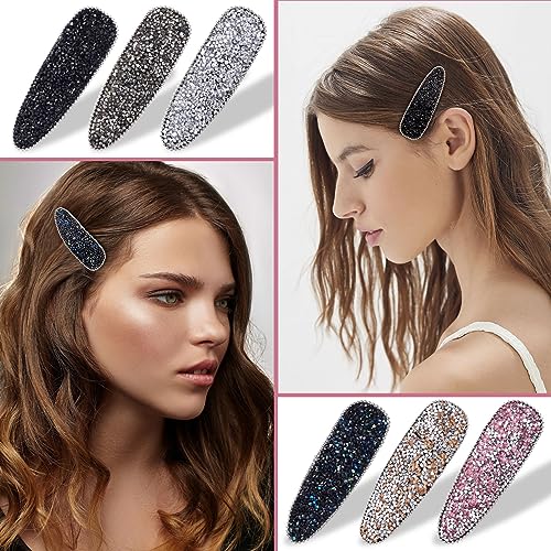 HINZIC 6 piezas pinzas de cabello con brillantes miniatura 4