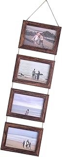 壁掛けフォトフレーム コラージュ 4オープニング カジュアルスタイル エンジニアードウッド 4×6インチ 写真壁掛けマウントのみ 吊り下げコラージュ画像