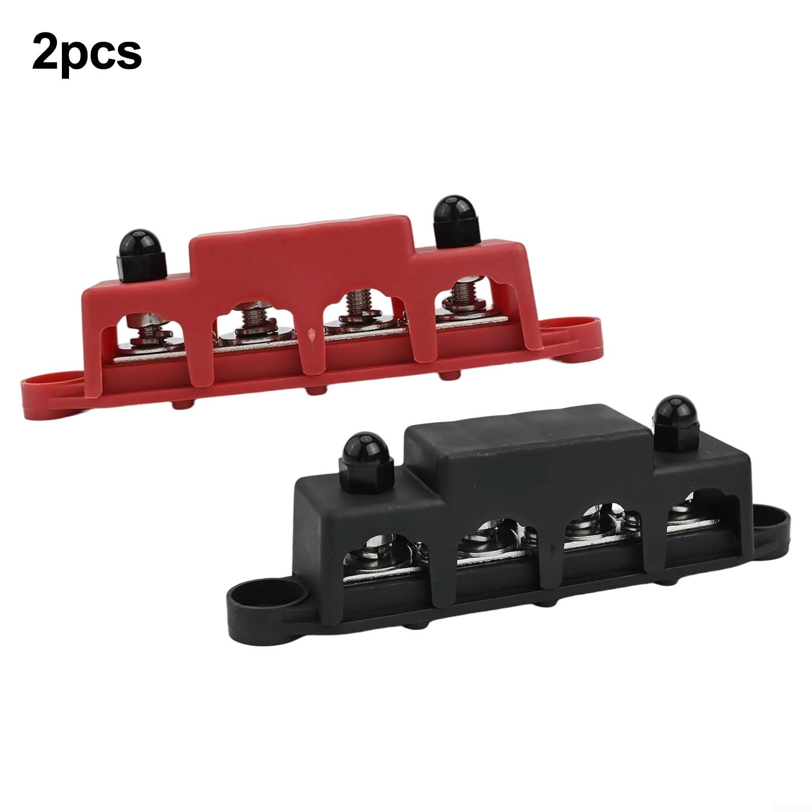 Zestaw 2 bloków rozdzielczych 12 V-48 V DC 250 A, szyna zasilająca ze śrubami M8, do kamperów, łodzi, instalacji solarnych 168 x 54 mm