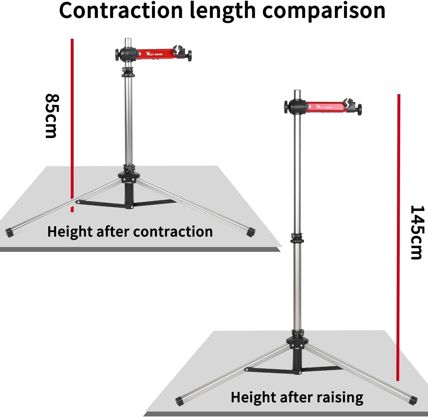 CYCLESPEED Bike Repair Stand Quick Release (Max 85 lbs), Home Mechanic Bicycle Mechanics Workstand Adjustable Portable Extensible Tripod Bike Maintenance Rack for Road Mountain Bikes (Black-Red) : Sports & Outdoors