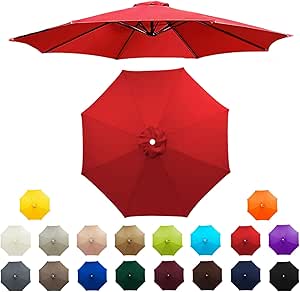 Toile De Rechange Pour Parasol D'Extérieur 2M 2.7M 3M Bâche De