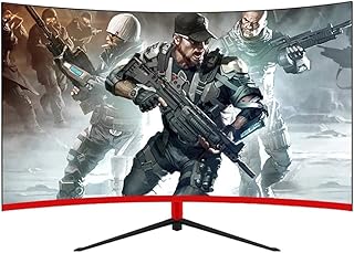 AVFORA HUANGXING - WD Gaming Monitor,Full HD Curved Gaming Monitor 1920X1080 HDR Eye Care LED Gaming Monitor,2Ms,Anti Glare,Borderless, Curved Screen,VGA HDMI Display Port,24 Inch/75 Hz