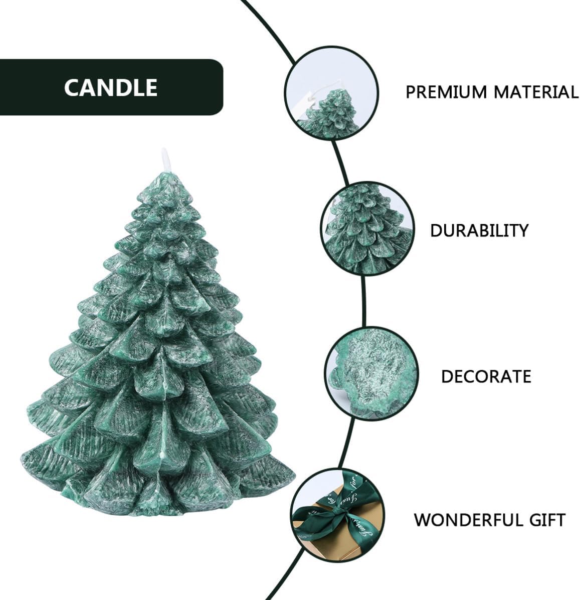 Xmas Christmas Tree Candle Wax Aromatherapy Green for Wedding Decor