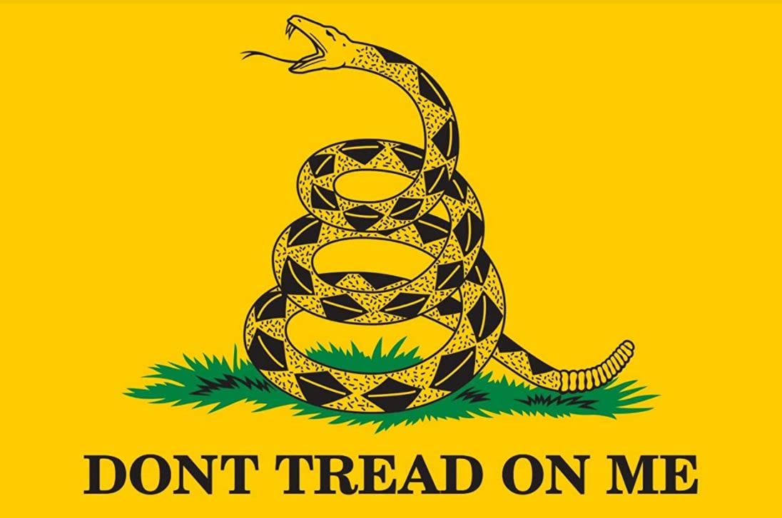 2 Pack - Don’t Tread on Me Flag Stickers, 3” x 5.5”, Patriotic Window Decal for Cars, Trucks, RVs and SUVs, Indoor and Outdoor Use, Weather-Resistant Display | H&S Design