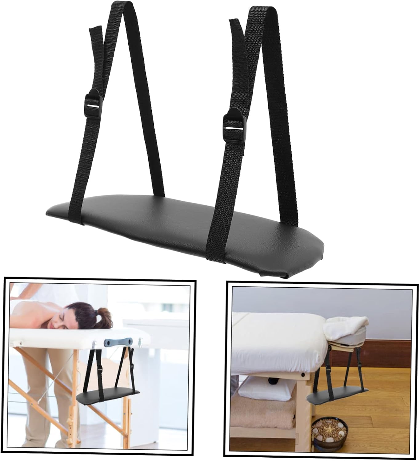 Black Massage Table Arm Rest Shelf Arm Rest Massage Table Accessory Portable Hand Support Pad
