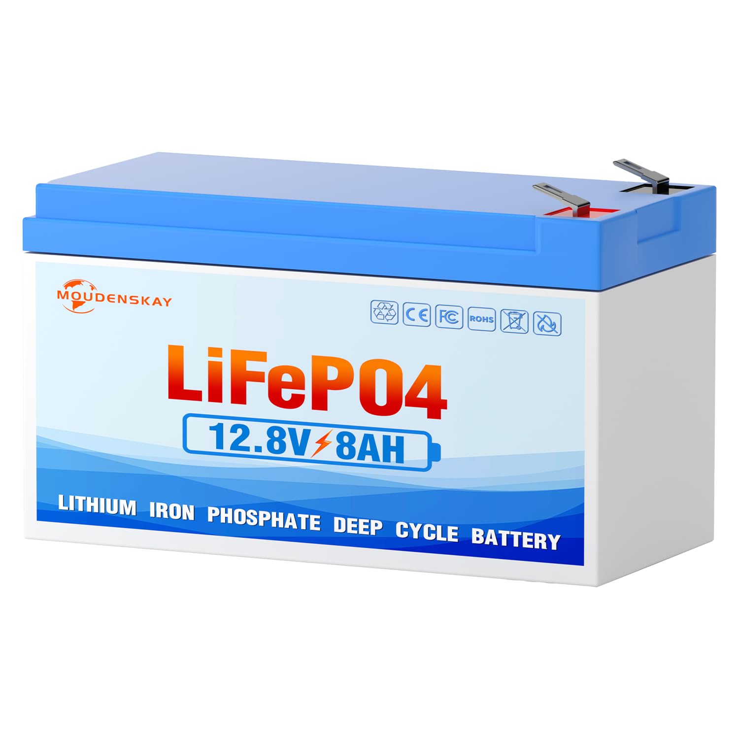 Batterie LiFePO4 12V 8Ah batterie au lithium lifepo4 12v | 3000+ cycles profonds et protection BMS pour éclairage de secours, camping, systèmes d'énergie