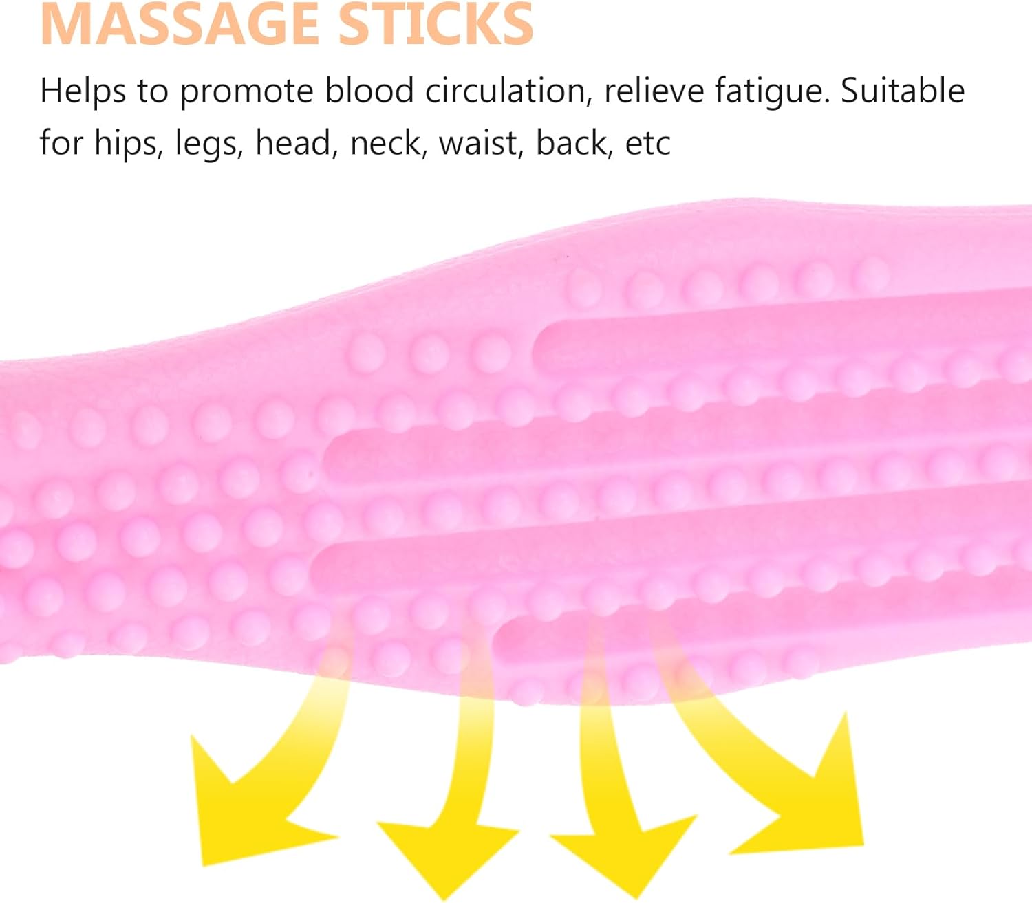 EXCEART Portable Massage Stick 14.76 Inch Silicone Body Acupoint Massager for Shoulder Back Neck Circulation Pain Relief and Muscle Relaxation - Image 4