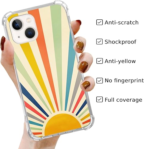 Miniatura 2 de Funda retro de los años 70 compatible con iPhone 15 Plus, funda estética minimalista de mediados de siglo para iPhone 15 Plus, funda de TPU a la