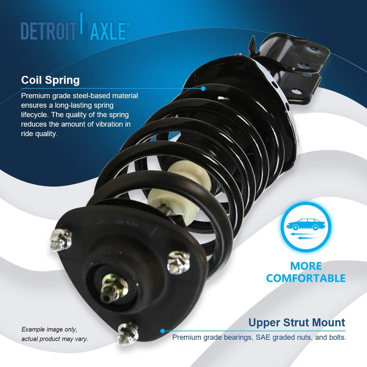 Detroit Axle - Front Struts Sway Bars for 2008 2009 2010 Honda Odyssey Complete 2 Struts with Coil Spring 2 Sway Bar Links Replacement Suspension Kit Quick Install Ready Strut Shock Assembly