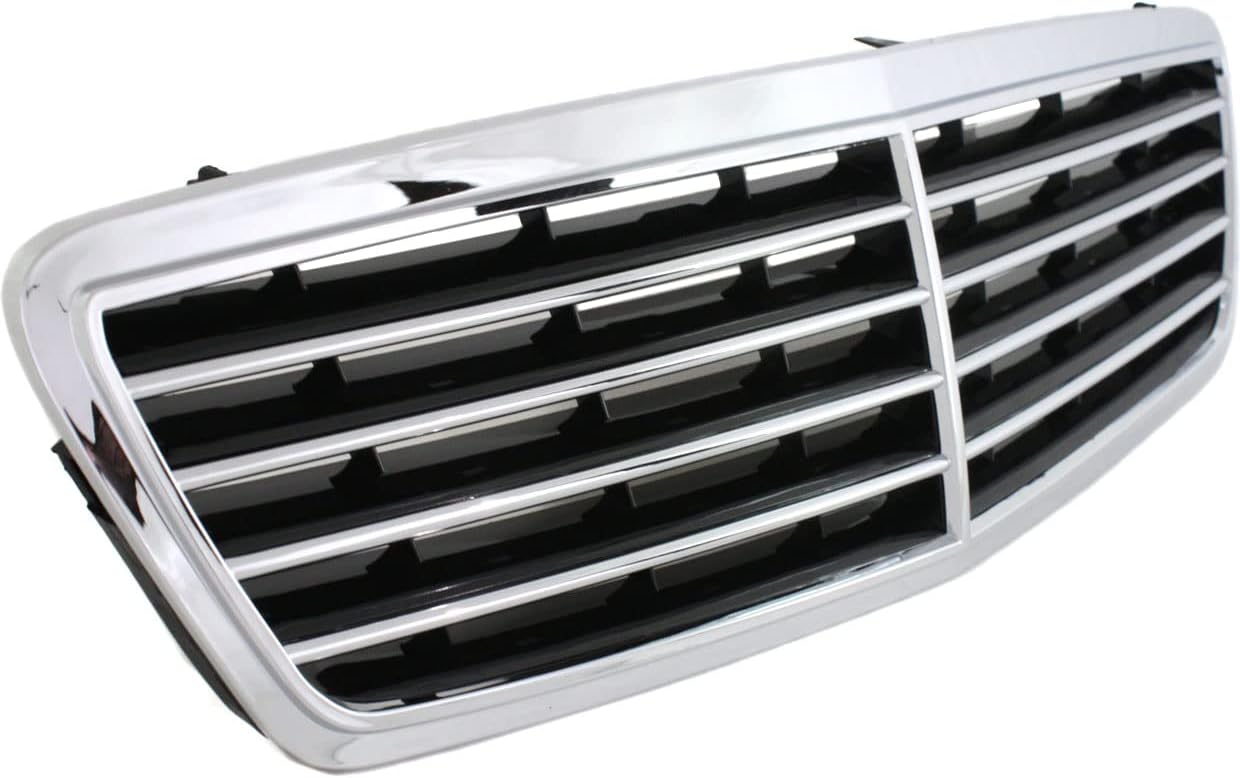 Garage-Pro Grille Assembly Compatible with 2003-2007 Mercedes Benz C230, Fits 2001-2005 Mercedes Benz C240, Fits 2006-2007 Mercedes Benz C280 Chrome Shell with Painted Black Insert