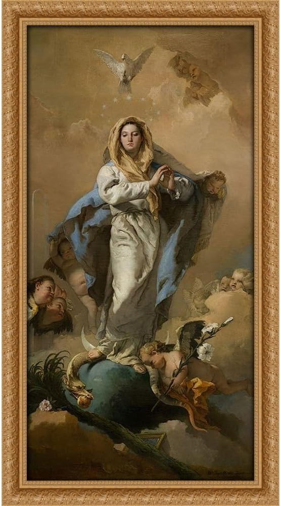 Tiepolo, Giovanni Battista 14x24 Gold Ornate Framed Canvas Art Print Titled: The Immaculate Conception