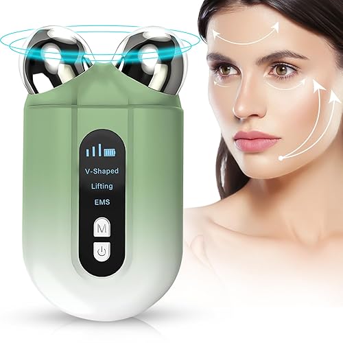Vinsani Dispositivo de microcorriente facial, dispositivo de estiramiento facial para levantar la cara y la piel apretada, eliminación de arrugas